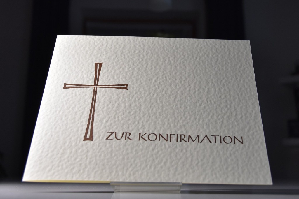 Evangelische Konfirmations-Urkunde Deckblatt Querformat