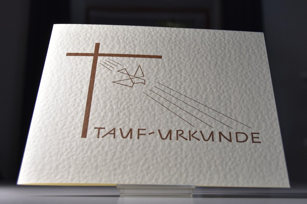 Evangelische Tauf-Urkunde Deckblatt Querformat